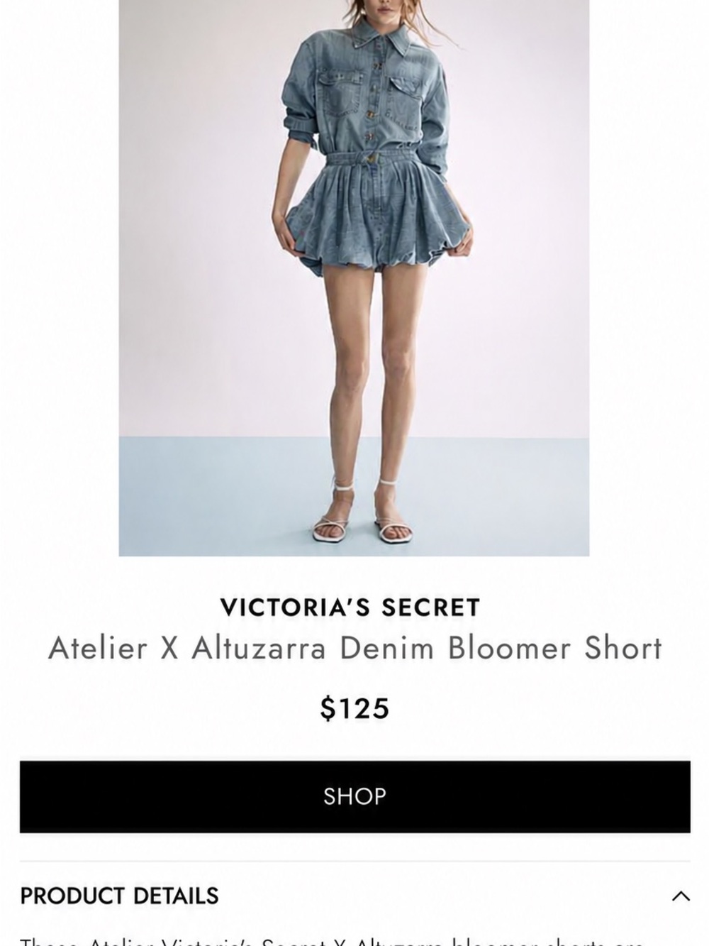 Victoria's Secret Light Blue Denim Skort